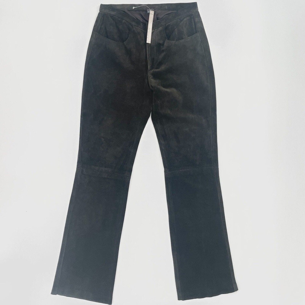 Vintage The Limited Suede Leather Pants Drk Brown Western Pants Size 2 NWT Italy